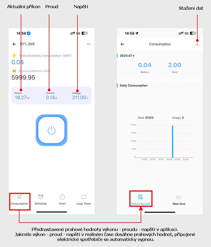 SMART Elektroměr 1F + jistič (1-63A) na DIN lištu TONGOU TO-Q-SY2-JWE